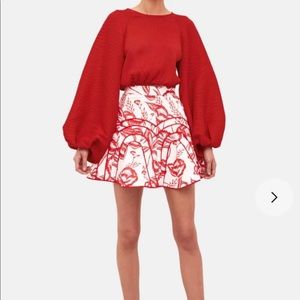 C/MEO Collective Ballon Sleeve crop top